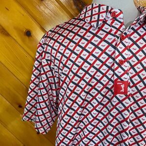 Bogey Bros Golf Polo Shirt Mens Small Curves Right Pattern Short Sleeve